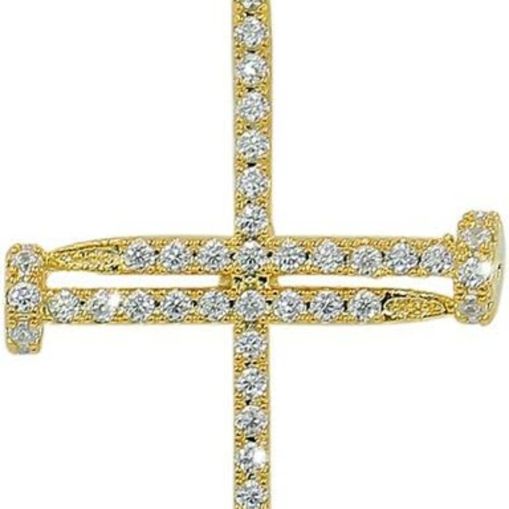 Cross Chain For Men Gold Cross Necklace 14k Gold Plated Large Nail Cross Chain I
